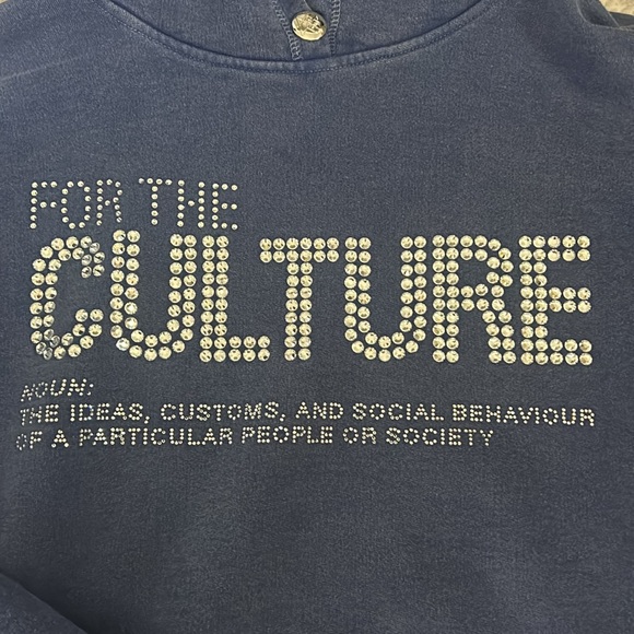 Real Artistic People 
 FOR THE CULTURE CRYSTAL HOODIE - STONE WASH BLUE - Picture 3 of 4